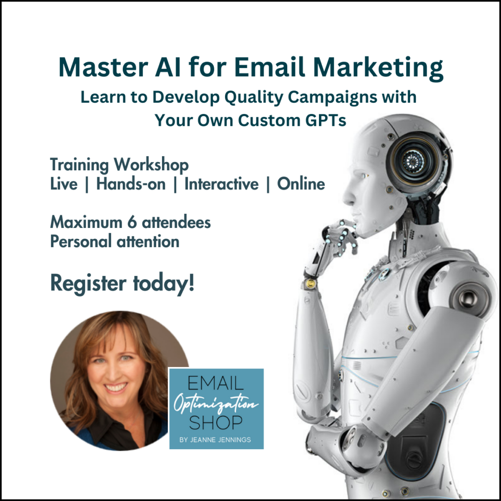 AI is a marketing tool. Master AI for Email Marketing workshop